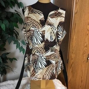 STUDIO I size 16 sleeveless top back zipper & belt